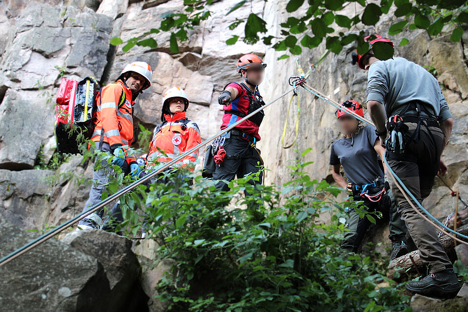 Übung im felsigen Gelände