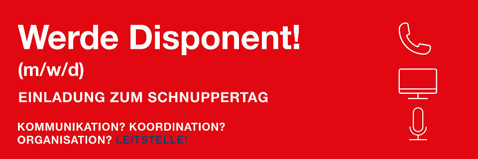 Sliderbild mit Text: Werde Disponent Disponentin